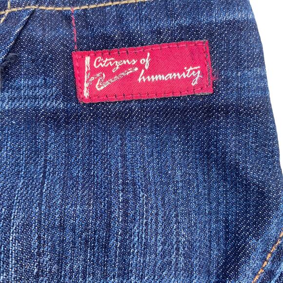 New Citizens of Humanity Women's Dark Wash Godet Knee Length Denim Jean Skirt 30 - Picture 8 of 9